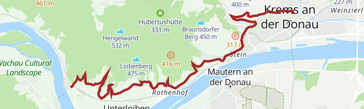 Route map: Wachau World Heritage Trail 01: Krems